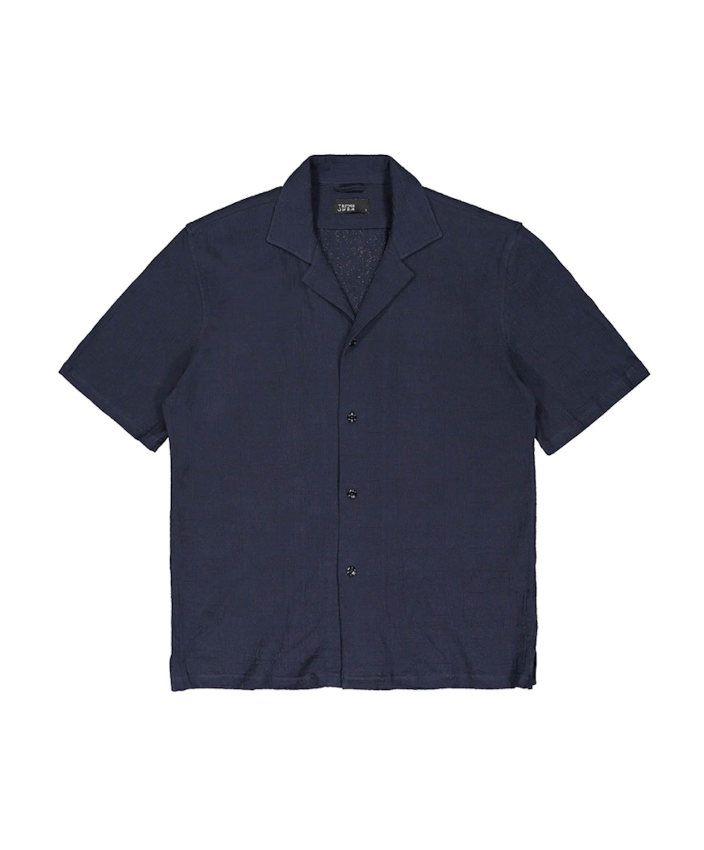 Heren overhemd korte mouw blauw