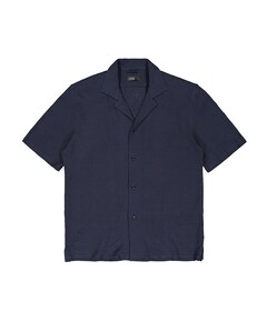 Heren overhemd korte mouw blauw