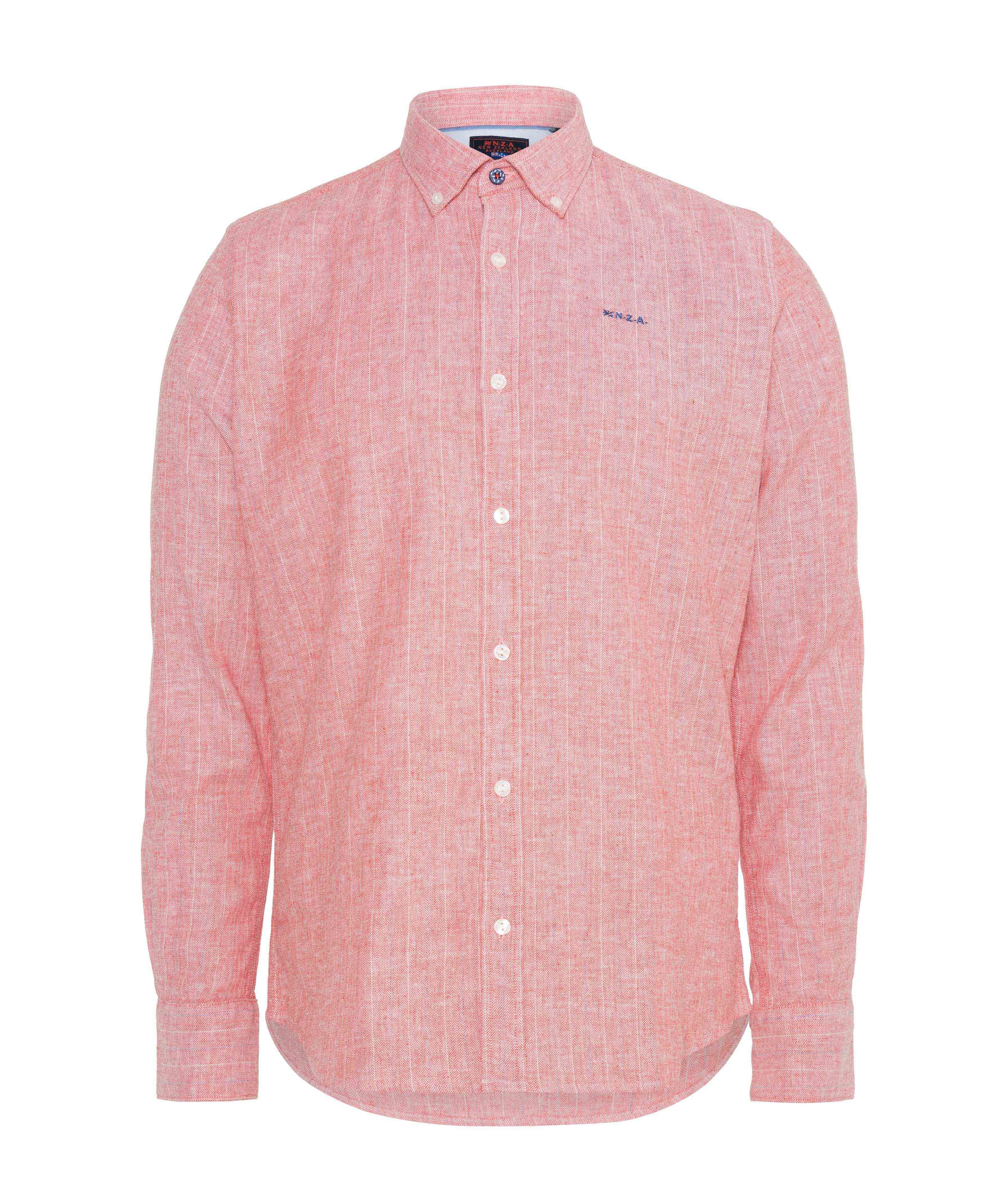 Heren overhemd lange mouw rood