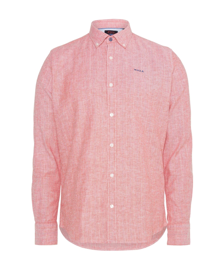 Heren overhemd lange mouw rood