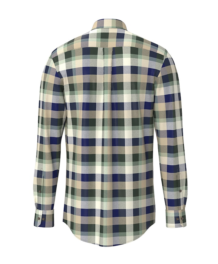 Heren overhemd lange mouw groen