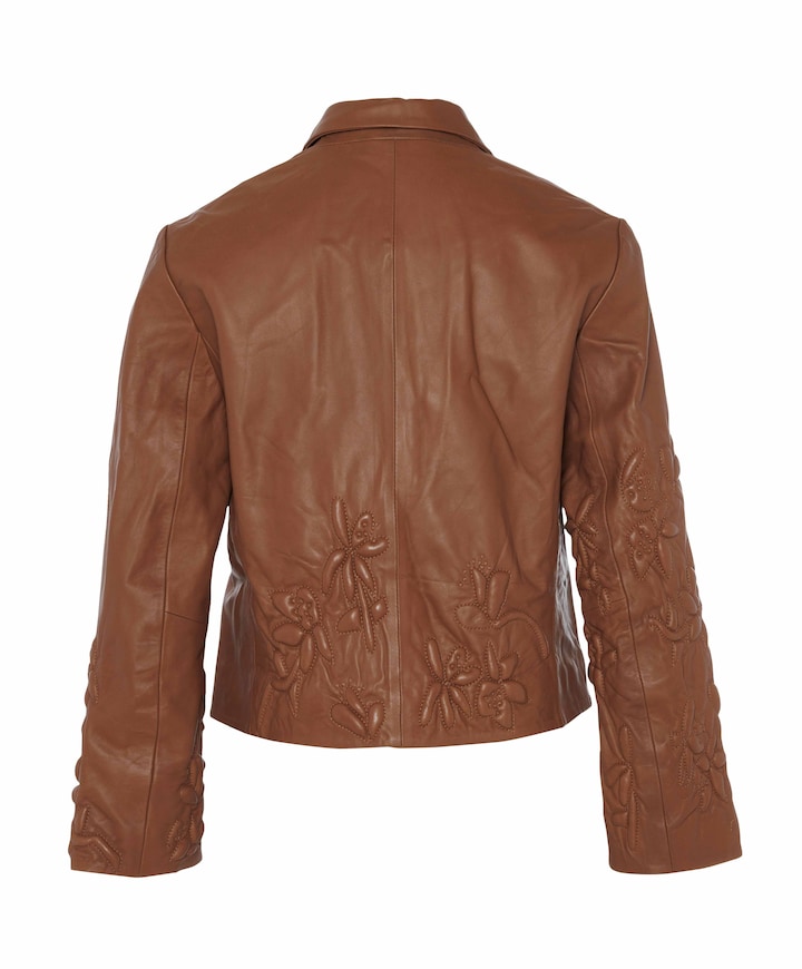 Dames leren jas bruin