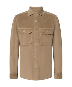 Heren overhemd lange mouw beige