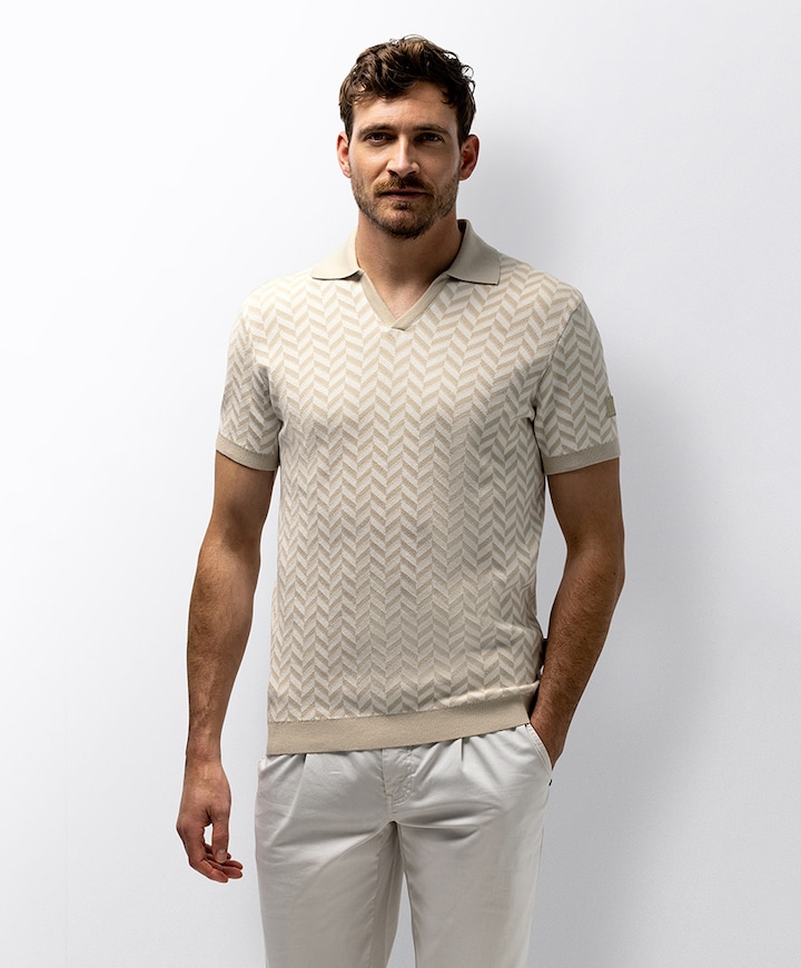 Heren polo beige