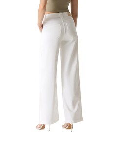 high waist wide leg dames jeans wit