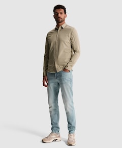 Heren overhemd lange mouw beige