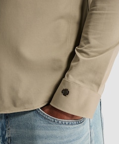 Heren overhemd lange mouw beige