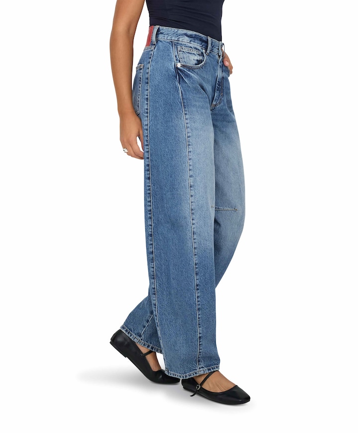 ONLHORSESHOE MW BARREL RED jeans blauw