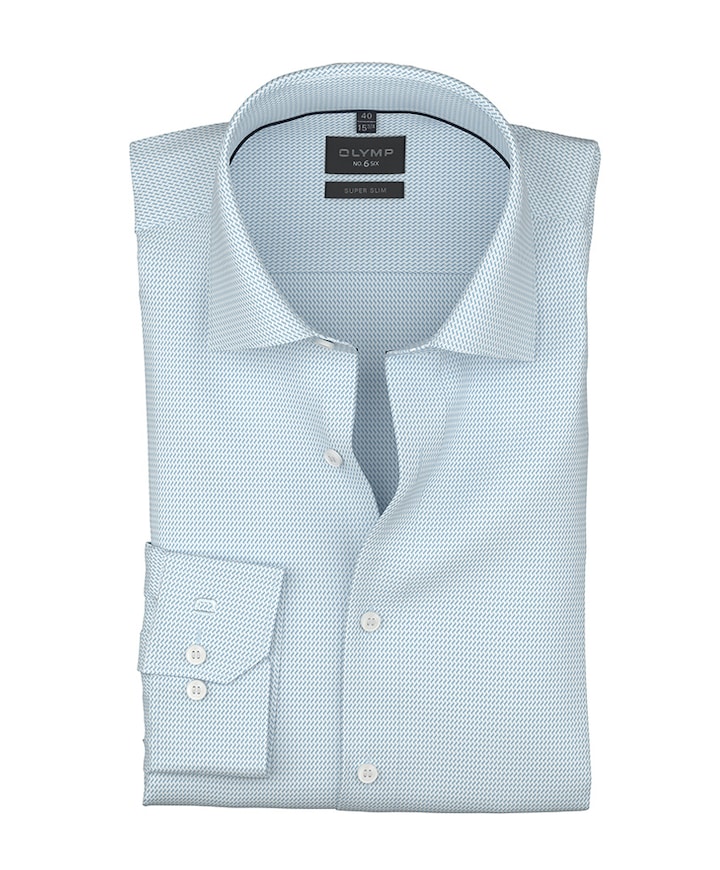 Heren overhemd extra lange mouw blauw