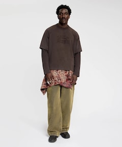 Heren longsleeve bruin