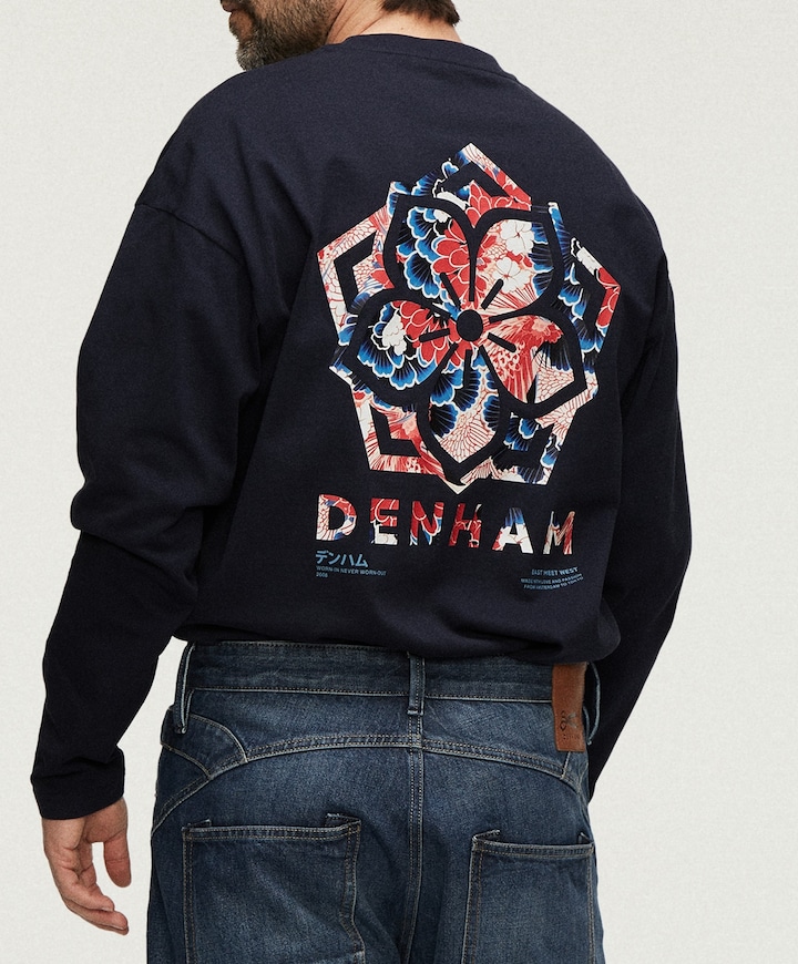 Heren longsleeve blauw