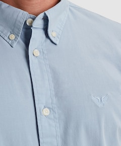 Heren overhemd lange mouw blauw