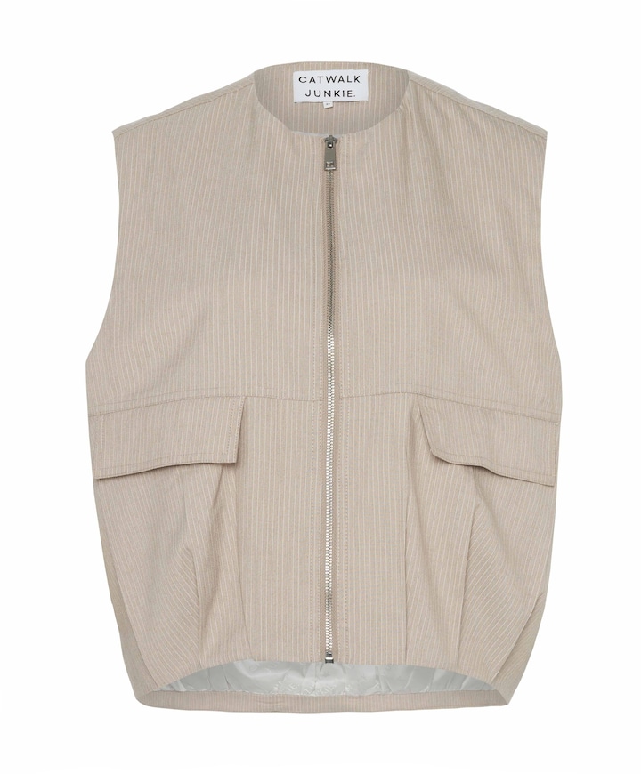 Dames gilet beige