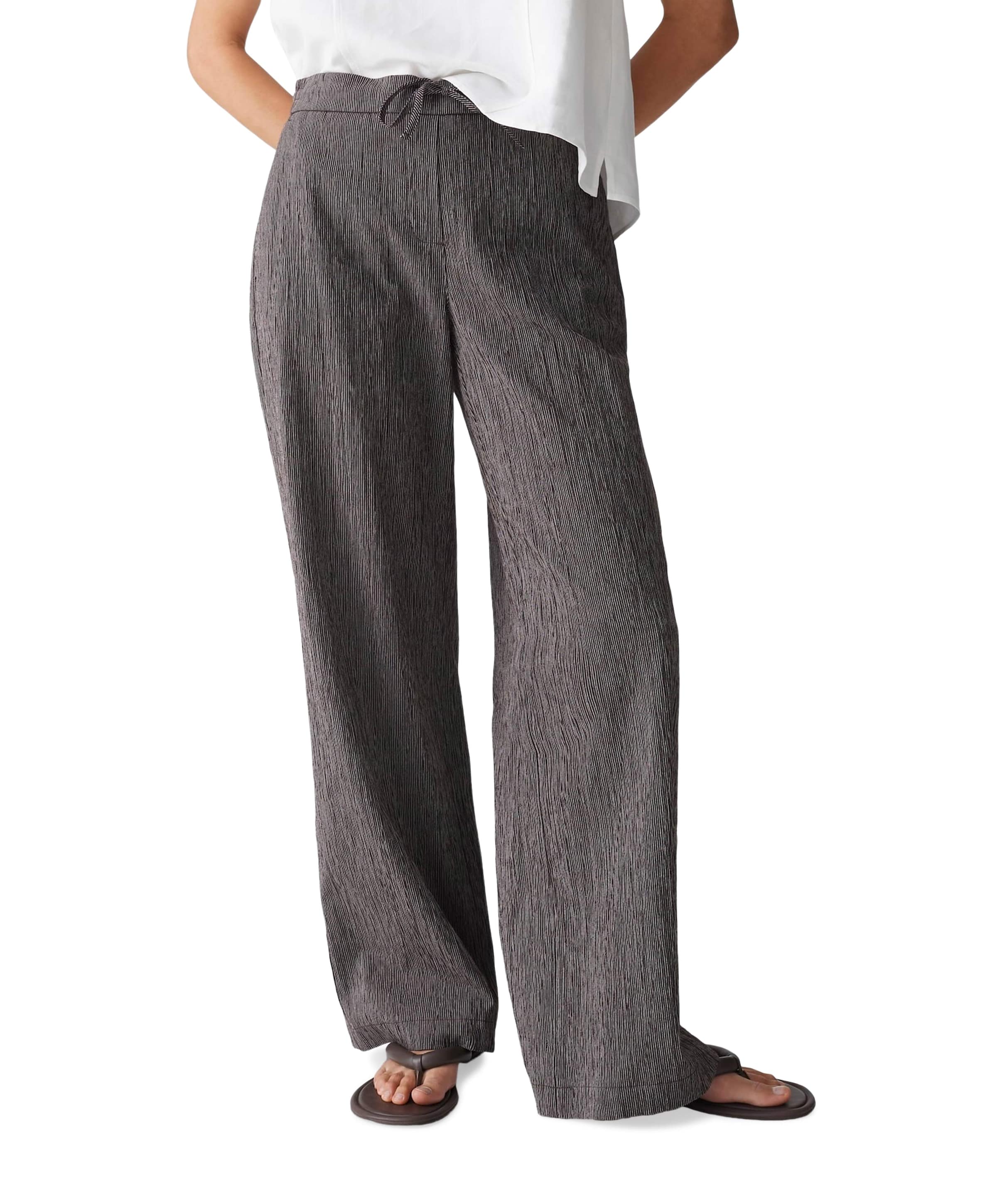 Melane crinkled dames broek bruin