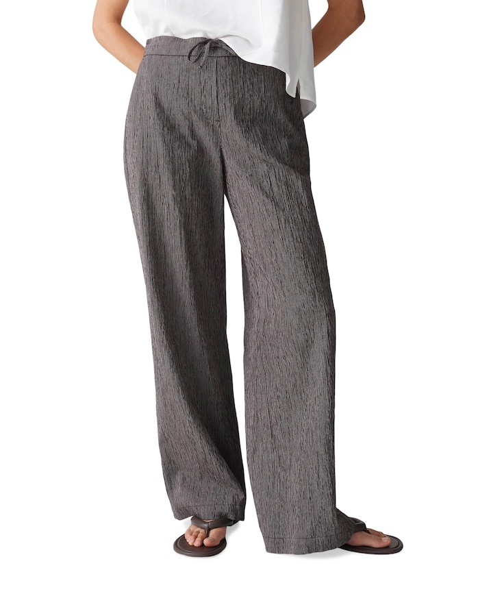 Melane crinkled dames broek bruin