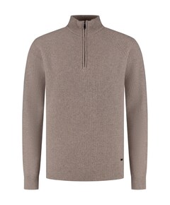 Heren trui met rits beige