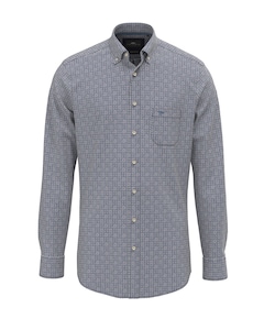 Heren overhemd lange mouw blauw