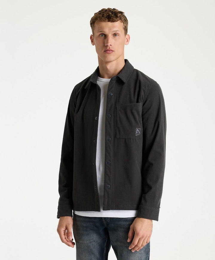 Heren overshirt grijs