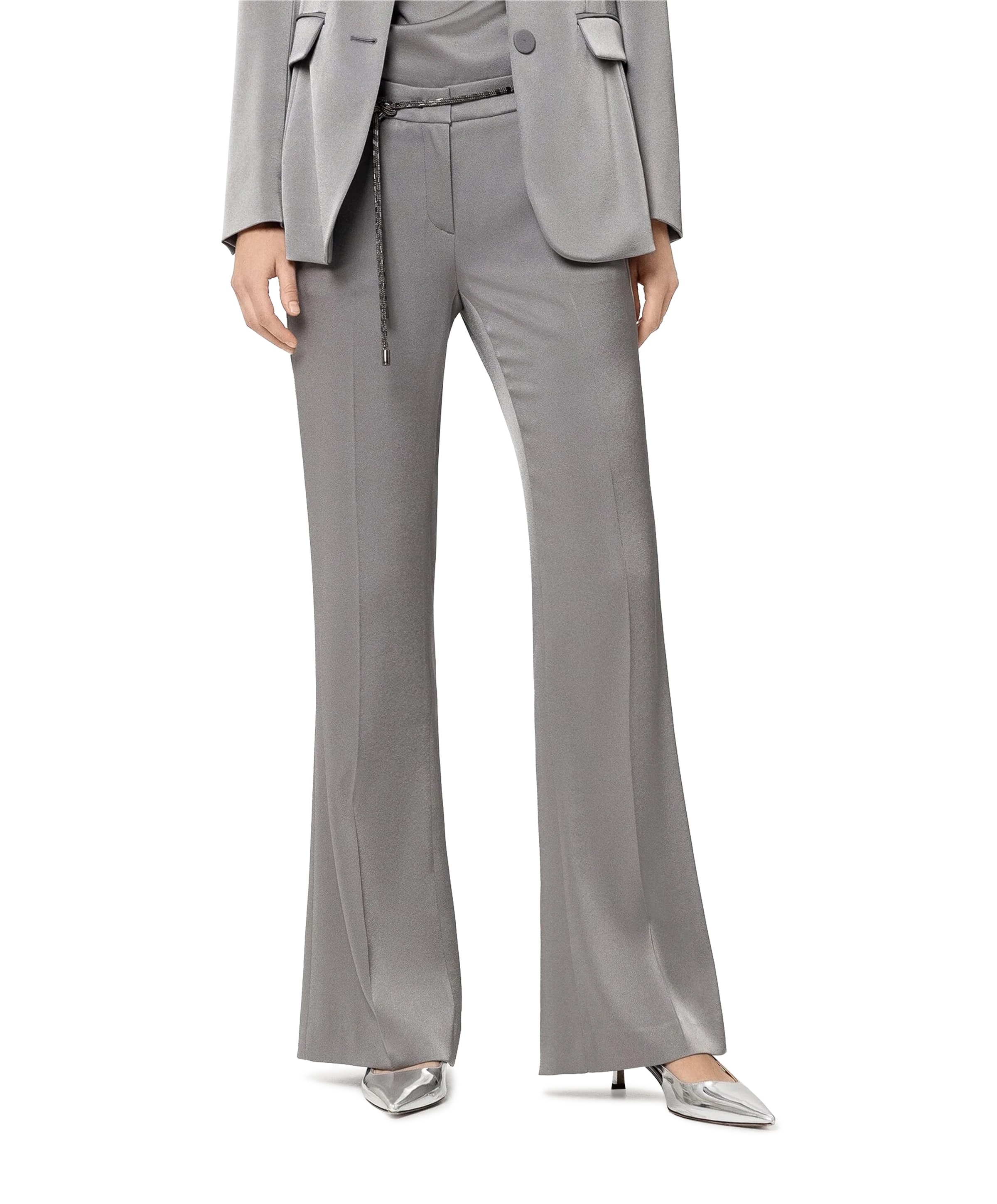 Bootleg broek zilver