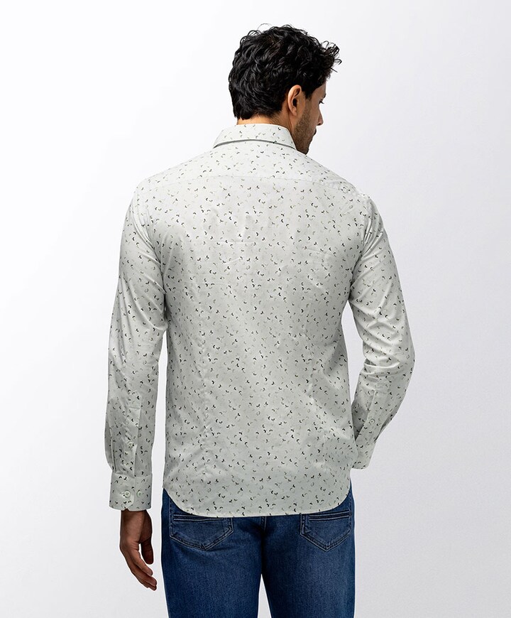 Heren overhemd lange mouw groen