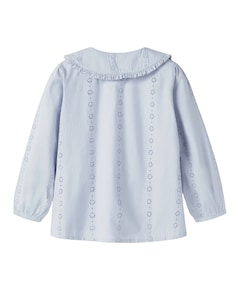 Meisjes blouse lange mouw blauw