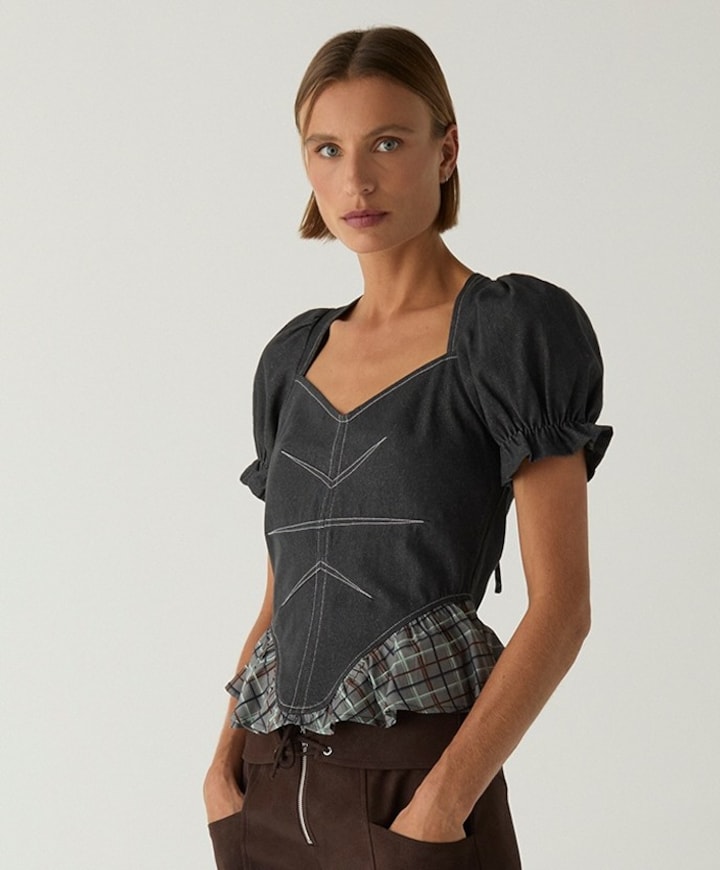 Dames top grijs