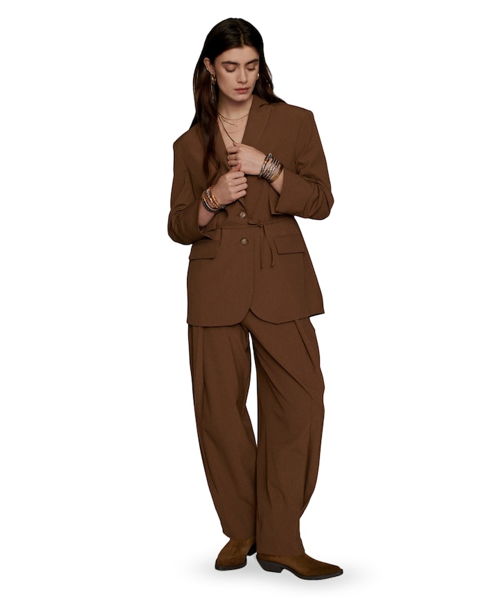 Trousers Pinstripe dames broek bruin