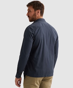 Heren overhemd lange mouw blauw