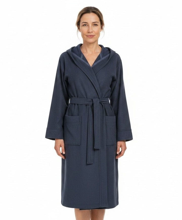 Dames ochtendjas blauw