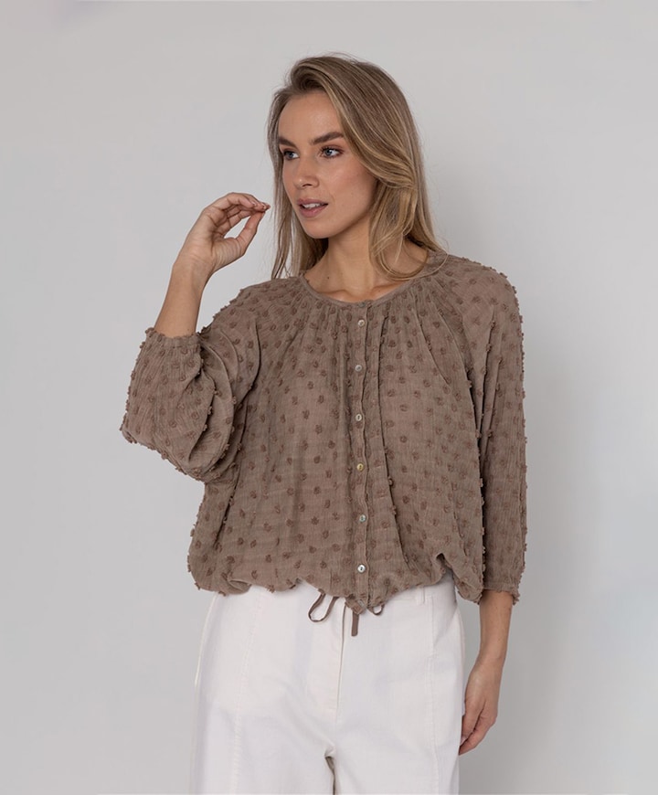 Dames blouse bruin