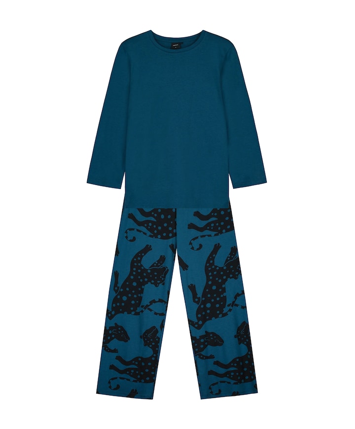 Dames pyjamaset blauw