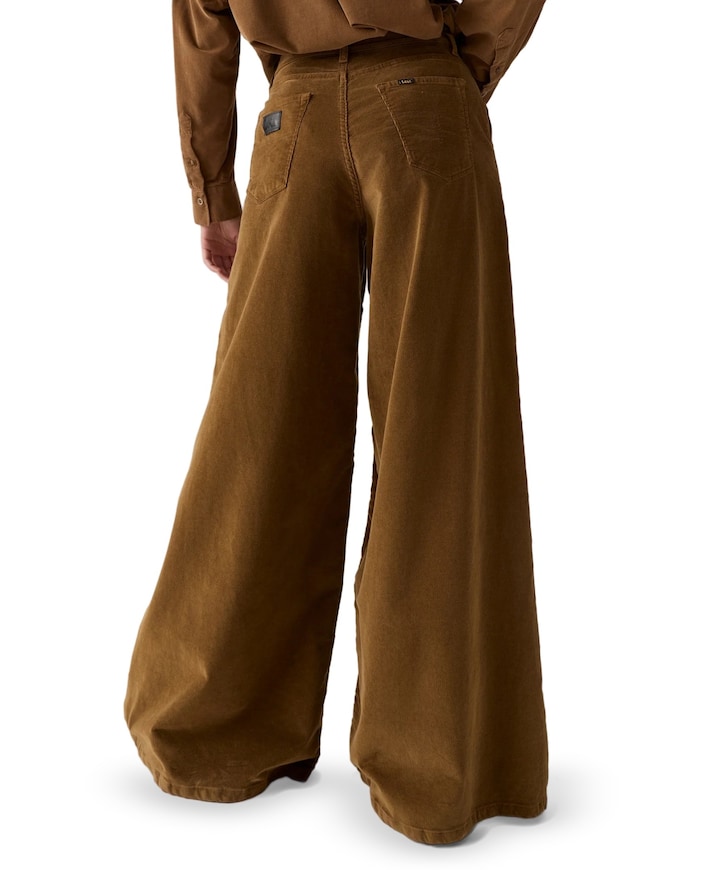 New Marlene 8104 Shiny Cord dames broek bruin