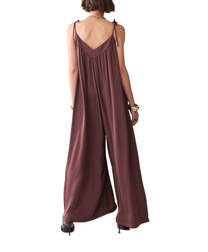 Silky touch dames jumpsuit paars