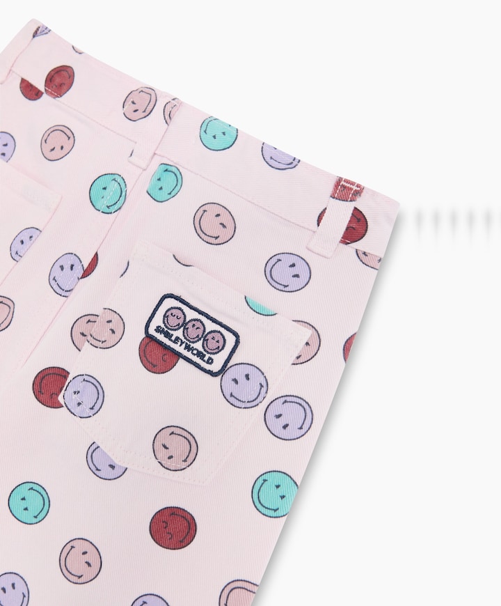 Smiley Denim meisjes jeans roze