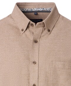 Heren overhemd lange mouw beige