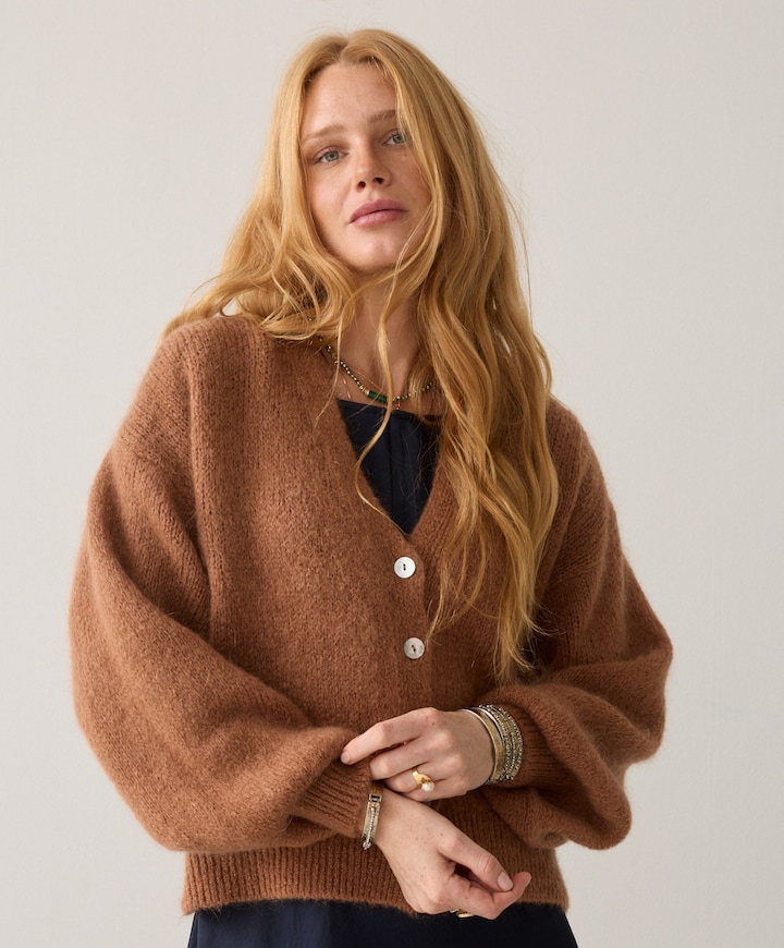 Dames vest bruin