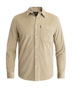Heren overhemd lange mouw beige