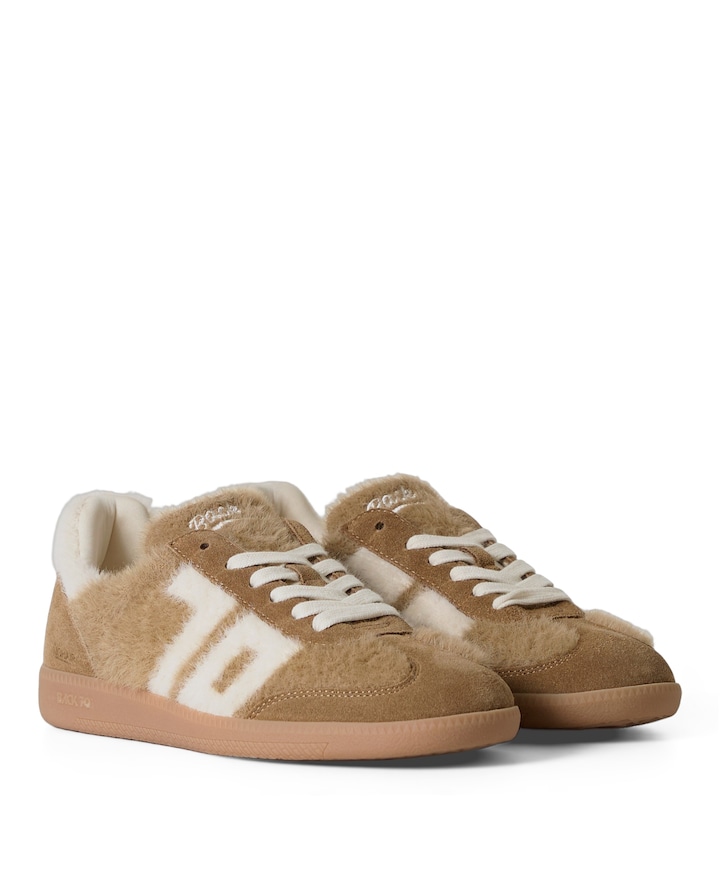 MOHAIR dames sneakers bruin