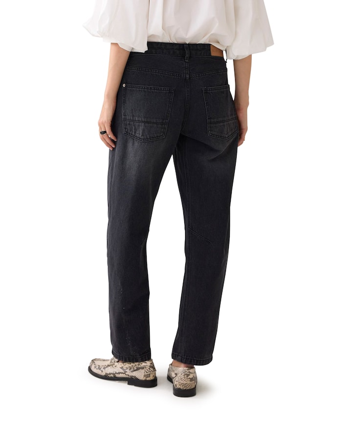 Cocoon fit black cotton jeans zwart