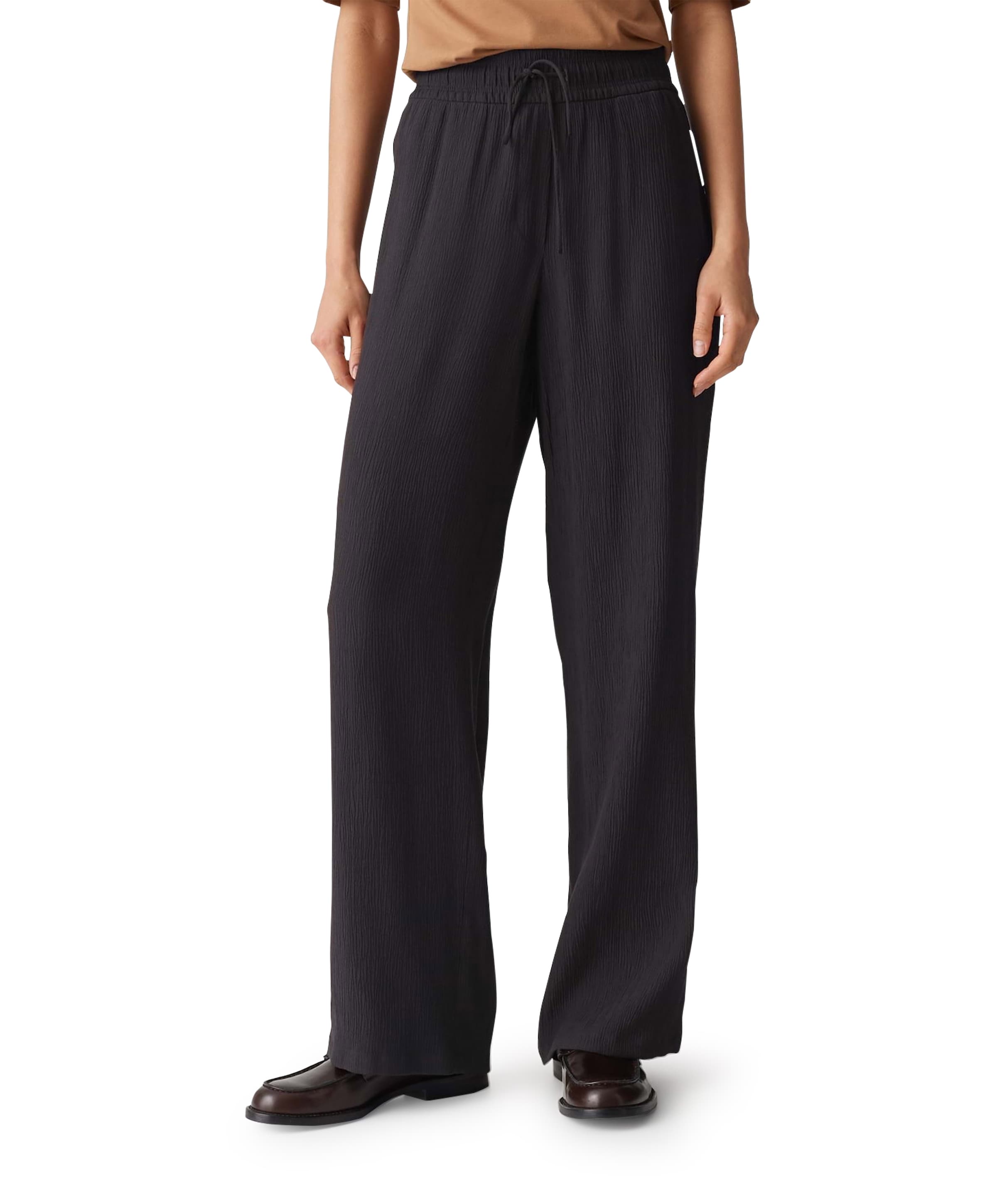 Marou crinkle dames broek bruin