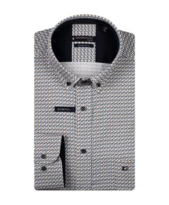 Heren overhemd lange mouw blauw