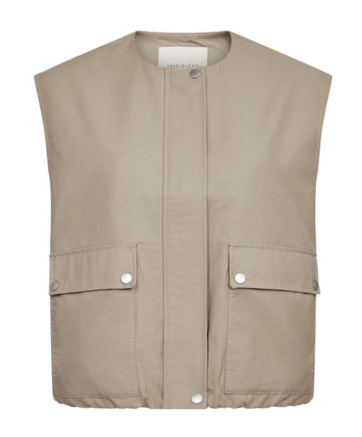 Dames gilet beige