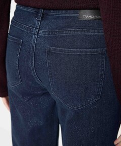 Lurex Wide-Leg Denim Trousers jeans blauw