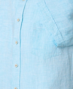 Heren overhemd korte mouw blauw