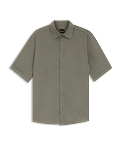 Heren overhemd korte mouw grijs