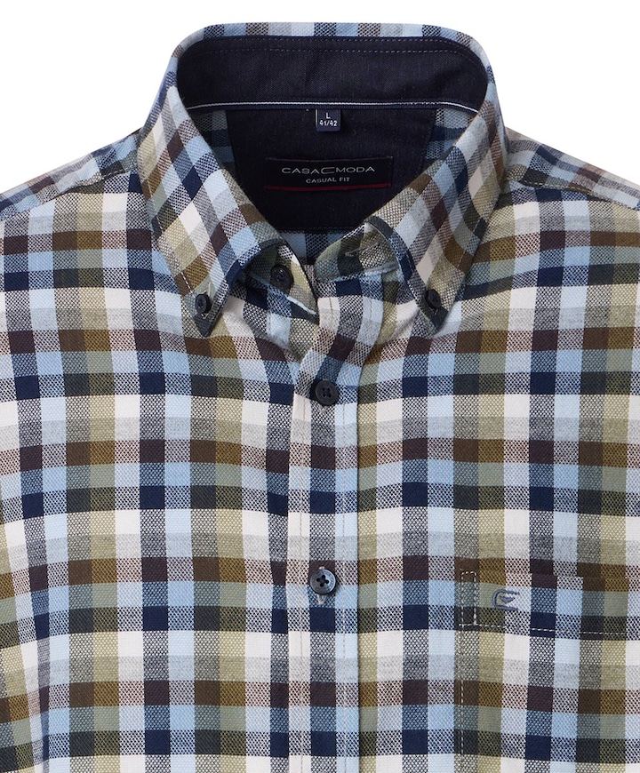 Heren overhemd lange mouw groen