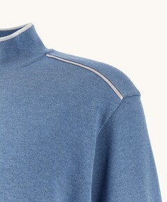 Heren trui met rits blauw