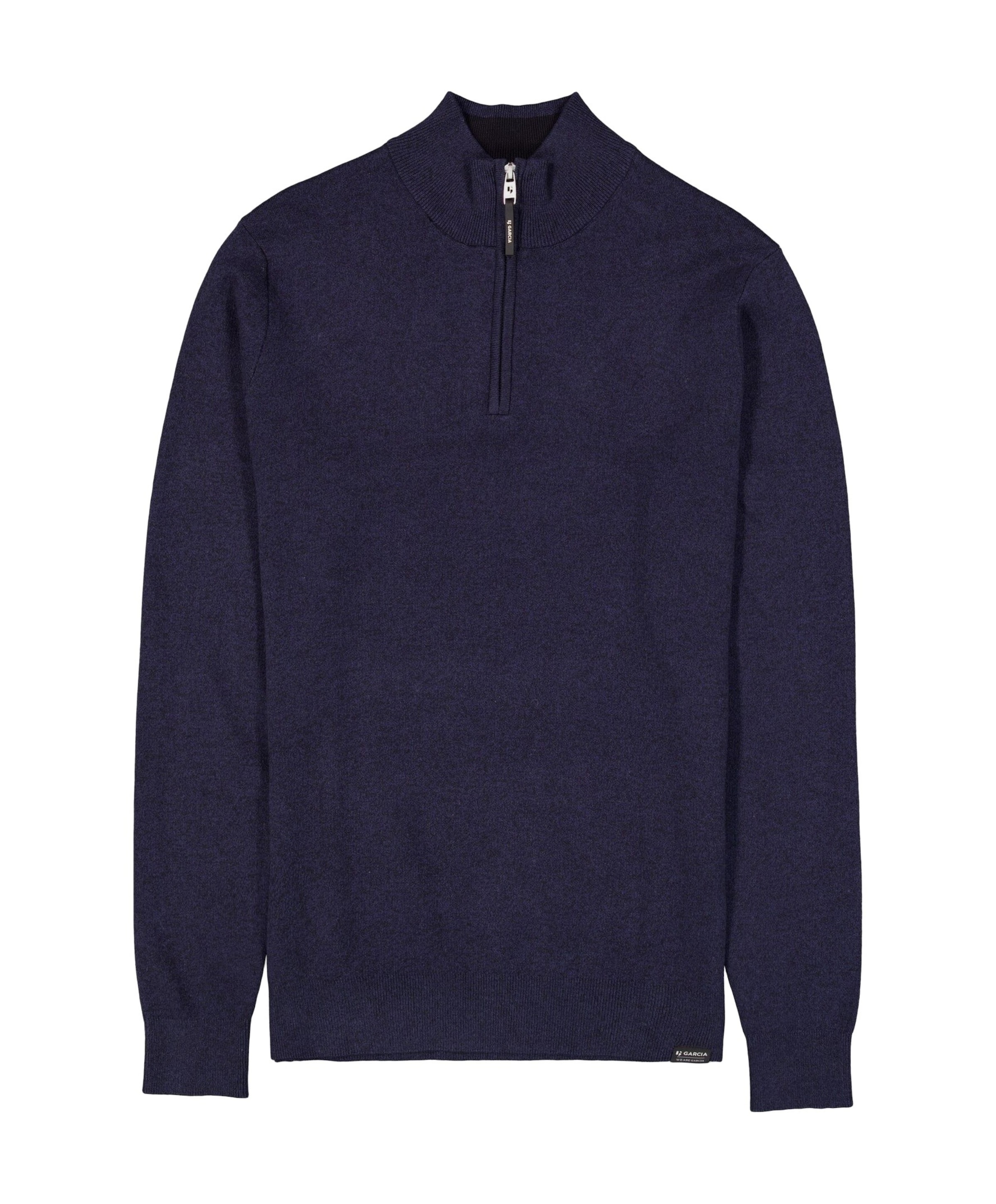 Heren trui met rits blauw