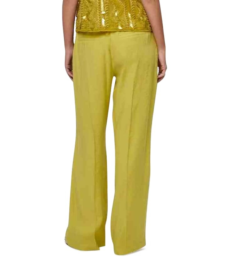 Renea wide leg dames broek geel