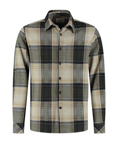 Heren overhemd lange mouw groen
